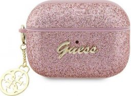  Guess Etui Guess GUAP2GLGSHP Apple AirPods Pro 2 cover różowy/pink Glitter Flake 4G Charm
