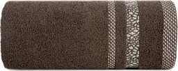  Eurofirany Ręcznik bawełniany z żakardową bordiurą TESSA 70X140 brązowy