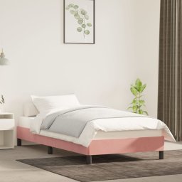  vidaXL vidaXL Rama łóżka, różowa, 80x200 cm, tapicerowana aksamitem