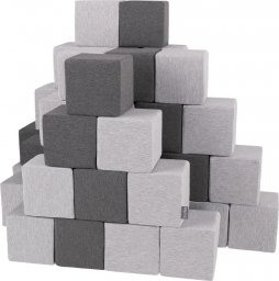 KiddyMoon Miękkie klocki 14cm sześciany: jasnoszary-ciemnoszary 48 Zabawka klocki z pianki