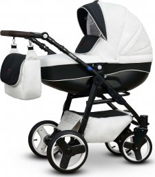 Wózek Vega Karo Vega wózek dziecięcy wielofunkcyjny biało czarny gondola + stelaż