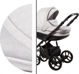 Wózek Baby Merc Wózek dziecięcy Faster 3 Style Baby Merc wielofunkcyjny biało szary wzór na szarej ramie 3w1