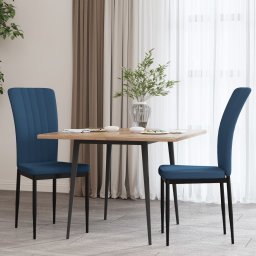  vidaXL Krzesła stołowe, 2 szt., niebieskie, aksamitne