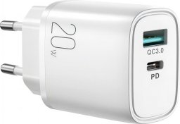 Ładowarka Joyroom Joyroom szybka ładowarka sieciowa USB-A QC3.0 / USB-C PD 20W biała (L-QP2011)