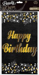  GoDan Obrus foliowy B&C Happy Birthday czarny 137x183cm