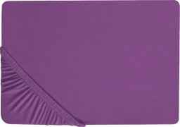  Beliani Prześcieradło z gumką 180 x 200 cm bawełniane fioletowe JANBU