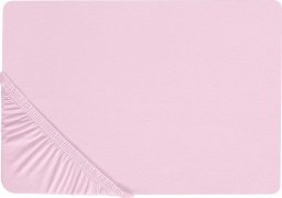 Beliani Bawełniane prześcieradło z gumką 180 x 200 cm różowe JANBU Lumarko!