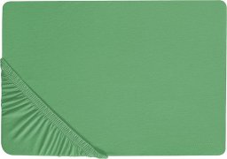 Beliani Bawełniane prześcieradło z gumką 200 x 200 cm zielone JANBU