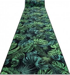  Dywany Łuszczów CHODNIK podgumowany MONSTERA Liście guma zielony 80 cm, 80x850 cm