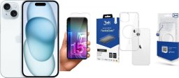 Smartfon Apple iPhone 15 128GB Blue (MTP43) + FlexibleGlass + Etui MagCase
