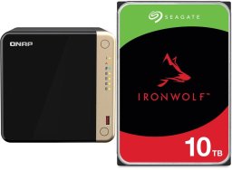 Serwer plików Qnap TS-464-8G + Seagate IronWolf 10TB (ST10000VN000)