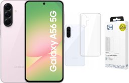 Smartfon Samsung Galaxy A56 5G 8/256GB Różowy (SM-A566BLICEUE) + Etui Clear Case