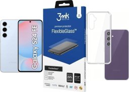 Smartfon Samsung Galaxy S24 FE 5G 8/256GB Niebieski (SM-S721BLBGEUE) + FlexibleGlass + Etui Clear Case