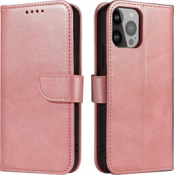  Hurtel Magnet Case etui iPhone 14 Pro Max pokrowiec z klapką portfel podstawka różowe