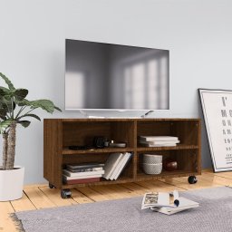  vidaXL vidaXL Szafka pod TV, na kółkach, brązowy dąb, 90x35x35 cm