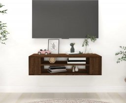 vidaXL vidaXL Wisząca szafka pod TV, brązowy dąb, 100x30x26,5 cm