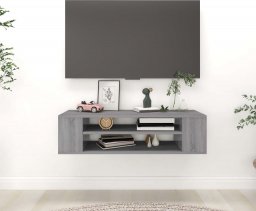 vidaXL vidaXL Wisząca szafka pod TV, szary dąb sonoma, 100x30x26,5 cm