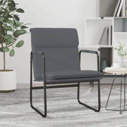  vidaXL vidaXL Krzesło wypoczynkowe, szare, 55x64x80 cm, sztuczna skóra