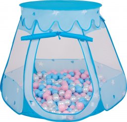  Selonis Selonis Namiot zamek NZ-100X z piłeczkami 6cm niebieski: babyblue-pudrowy róż-perła 105x90cm/300piłek Zabawka namiot dla dzieci