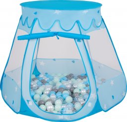 Selonis Selonis Namiot zamek NZ-100X z piłeczkami 6cm niebieski: perła-szary-transparent-babyblue-mięta 105x90cm/300piłek Zabawka namiot dla dzieci