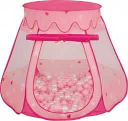  Selonis Selonis Namiot zamek NZ-100X z piłeczkami 6cm różowy: pudrowy róż-perła-transparent 105x90cm/200piłek Zabawka namiot dla dzieci