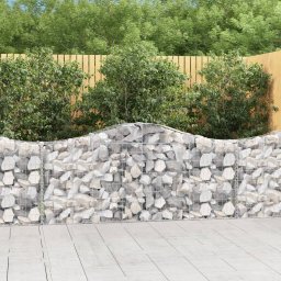 vidaXL vidaXL Kosze gabionowe, 3 szt, 200x30x80/100 cm, galwanizowane żelazo