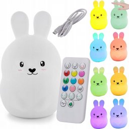 Verk LAMPKA NOCNA DLA DZIECI LED KRÓLIK DOTYK RGB PILOT