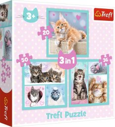 Trefl Puzzle 3w1 Słodkie kotki 34862 Trefl