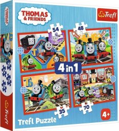  Trefl PUZZLE 4w1 Odjazdowy Tomek /Thomas_Friends 34619