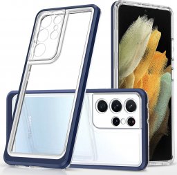 Hurtel Clear 3in1 etui do Samsung Galaxy S23 Ultra silikonowy pokrowiec z ramką niebieskie