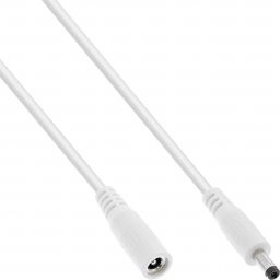 Kabel zasilający InLine InLine® DC extension cable, DC plug male/female 4.0x1.7mm, AWG 18, white, 2m