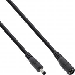 Kabel zasilający InLine InLine® DC extension cable, DC plug male/female 4.0x1.7mm, AWG 18, black, 2m