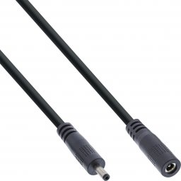 Kabel zasilający InLine InLine® DC extension cable, DC plug male/female 3.5x1.35mm, AWG 18, black, 5m