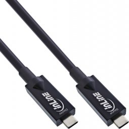 Kabel USB InLine InLine® USB 3.2 Gen.2 AOC cable, USB Type-C male/male, black, 10m