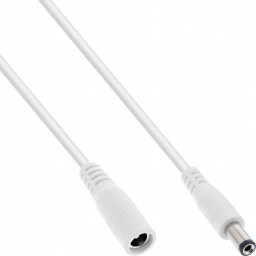 Kabel zasilający InLine InLine® DC extension cable, DC plug male/female 5.5x2.1mm, white, 5m