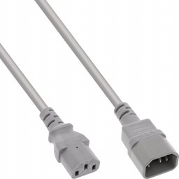 Kabel zasilający InLine InLine® Power cable extension, C13 to C14, grey, 1.5m