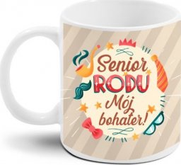  Ceramika Tułowice Kubek z napisem Senior RODU Mój bohater! 300ml