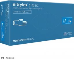  R.E.I.S. RMM-NITCLAS - Rękawice nitrylowe diagnostyczne - bezpudrowe, nitrylex classic - niebieski L