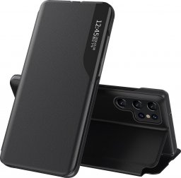  Hurtel Eco Leather View Case etui do Samsung Galaxy S23 Ultra z klapką podstawka czarne