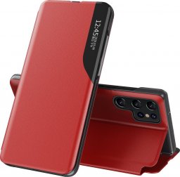  Hurtel Eco Leather View Case etui do Samsung Galaxy S23 Ultra z klapką podstawka czerwone