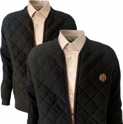  BASTION Wiosenna kurtka pikowana czarna-bluza sportowa 3XL