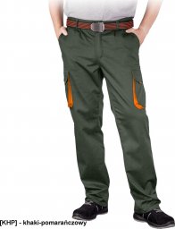 R.E.I.S. LAND-T - Elastyczne spodnie ochronne do pasa LAND, męskie - khaki-pomarańczowy 60
