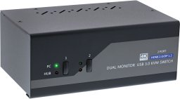 Przełącznik InLine InLine® Desktop KVM Switch, 2-port, Dual Monitor, Displayport 1.2 + HDMI 2.0, 4K, USB 3.0, Audio