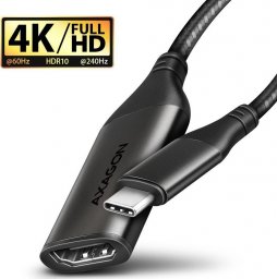Kabel Axagon RVC-HI2M Adapter USB-C -> HDMI 2.0 4K/60Hz Aluminum, 25cm kabel