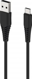 Kabel USB 2GO USB-B - USB-C 1 m Czarny (797281)