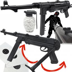  tomdorix MP-40 SCHMEISSER Replika ASG Pistolet Maszynowy Na Kulki 6mm + Granat Kulek Bezszw.