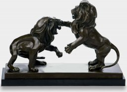 rzezbyzbrazu Walczące Lwy Nowoczesna Rzeźba z Brązu