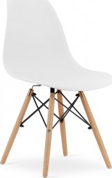  Taakie Meble Krzesło OSAKA białe / nogi naturalne x 4