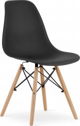  Taakie Meble Krzesło OSAKA czarne / nogi naturalne x 4