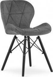  Taakie Meble Krzesło LAGO Aksamit - szare / nogi czarne x 4